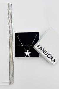 Lamelif Gümüş Zincir Gümüş Yıldız Tasarım Kolye