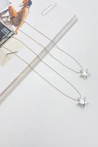 Lamelif Gümüş Zincir Gümüş Yıldız Tasarım Kolye