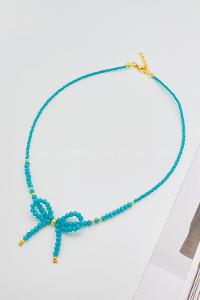 Lamelif Mavi Boncuklu Kurdele Kolye