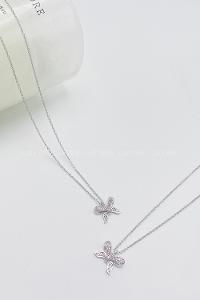 Lamelif Gümüş Kurdele Zirkon Kolye