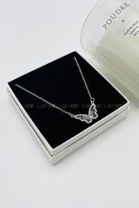 Lamelif Gümüş Kelebek Zirkon Kolye