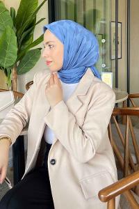 Denim Blue Viscose Fabric Printed Scarf