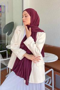 Bitter Burgundy Combed Fabric Straight Shawl