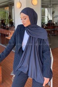 Anthracite Combed Fabric Straight Shawl
