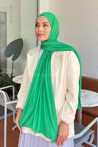 Lamelif Bennetton Yeşili Penye Şal