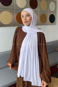 Lamelif Beyaz Penye Şal