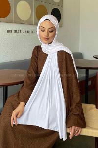 Lamelif Beyaz Penye Şal