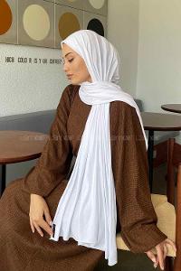 Lamelif Beyaz Penye Şal