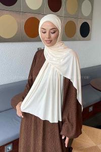 Lamelif Penye Şal Krem