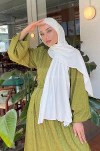 Lamelif Kırık Beyaz Penye Şal
