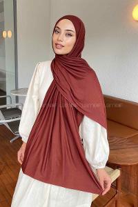 Lamelif Kızıl Kahve Penye Şal