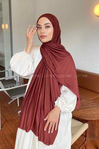 Lamelif Kızıl Kahve Penye Şal