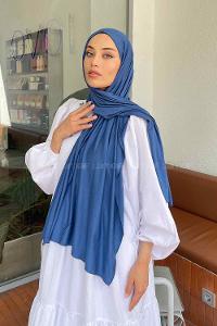 Lamelif Kot Mavi Penye Şal
