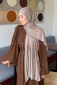 Lamelif Penye Şal Koyu Vizon