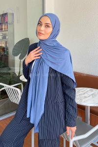 Lamelif Gök Mavi Penye Şal