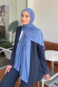 Lamelif Gök Mavi Penye Şal