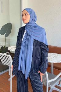 Lamelif Gök Mavi Penye Şal