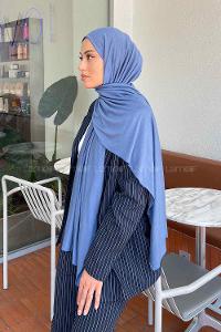 Lamelif Gök Mavi Penye Şal