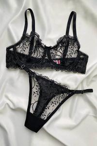 Lamelif Brode Tül Dantelli Nakışlı Takım