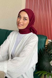 Claret Red Cotton Fabric Straight Shawl