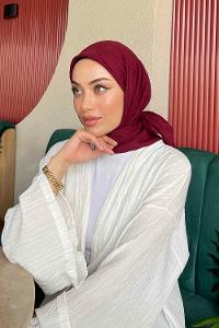 Claret Red Cotton Fabric Straight Shawl