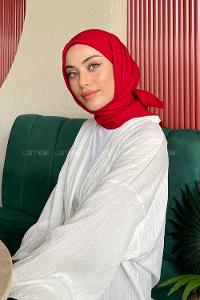 Lamelif Bambu Eşarp Kırmızı