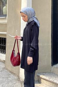 Black Shirt Collar Long Arm Cotton Unprinted Shirt