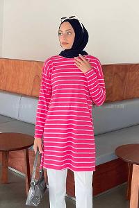 Fuchsia Crew Neck Tunic