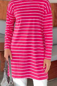 Fuchsia Crew Neck Tunic