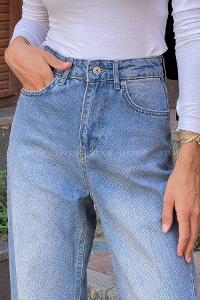 Lamelif Yan Parçalı Baggy Jean Tint