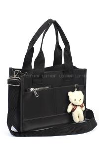 Lamelif Ayıcık Detaylı Çok Bölmeli Kadın Çapraz Siyah