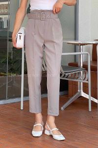 Smoked Cotton Fabric High Waist Comfortable Pants