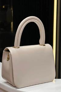 Lamelif Mini Çapraz Askılı Ve El Çantası Helen Krem