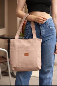 Lamelif Üç Gözlü Kanvas Antony Çanta Vizonrengi