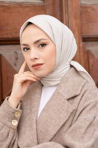 Lamelif Bambu Eşarp Açık Taş