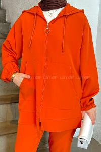 Tile Hood Neck Long Arm Without Accessories Cotton Regular Trousers Comfortable Suit