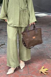 Bitter Brown Buckle Skin Hand Bag Bag