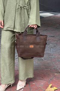 Bitter Brown Buckle Skin Hand Bag Bag