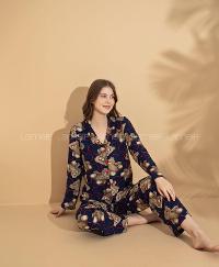 Lamelif Ayıcıklı Kalp Desenli Gömlek Yaka Pijama Seti