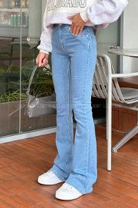 Light Blue Denim High Waist Denim Pants