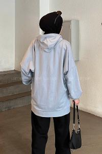 Lamelif  Karpuz Kol Sweatshirt Gri