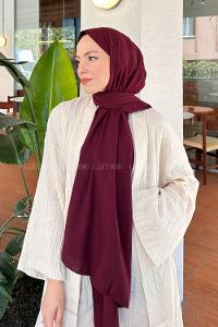 Lamelif Keten Şal Acı Bordo