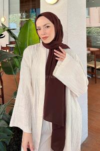 Bitter Brown Linen Straight Shawl