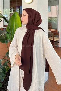 Bitter Brown Linen Straight Shawl