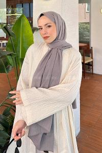 Lamelif Keten Şal Duman Gri