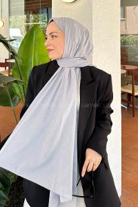 Lamelif Keten Şal Gümüş
