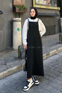 Lamelif Askılı Scuba Jile Siyah