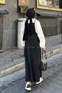 Lamelif Askılı Scuba Jile Siyah