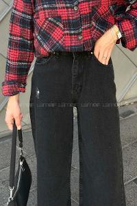 Smoked Denim Normal Waist Denim Pants