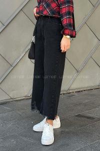 Smoked Denim Normal Waist Denim Pants